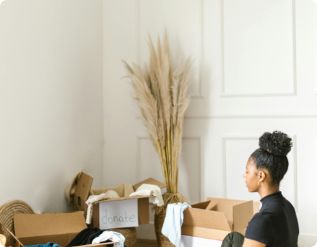 Woman with boxes